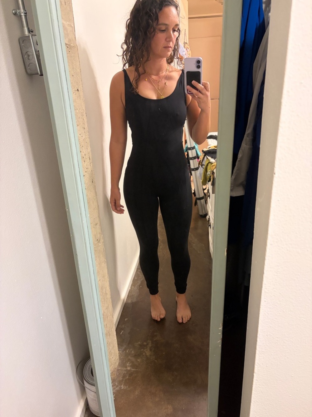 Athleta Black Scoop-Neck Jumpsuit